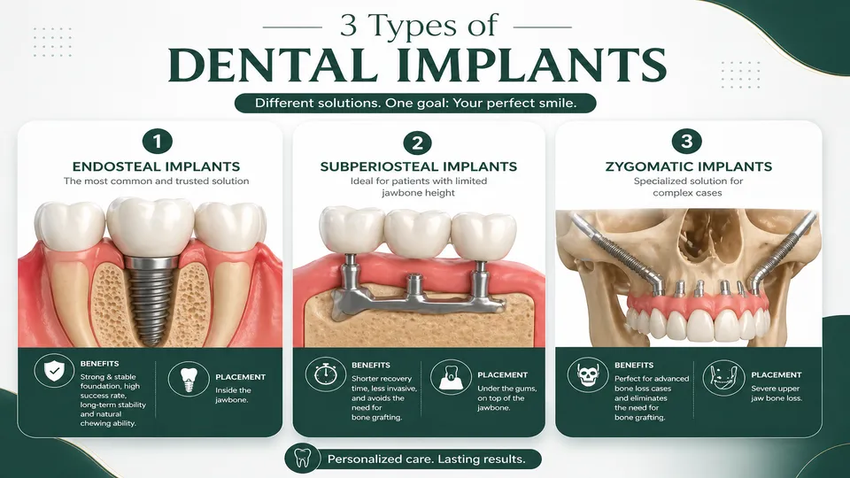 What Are the 3 Types of Dental Implants