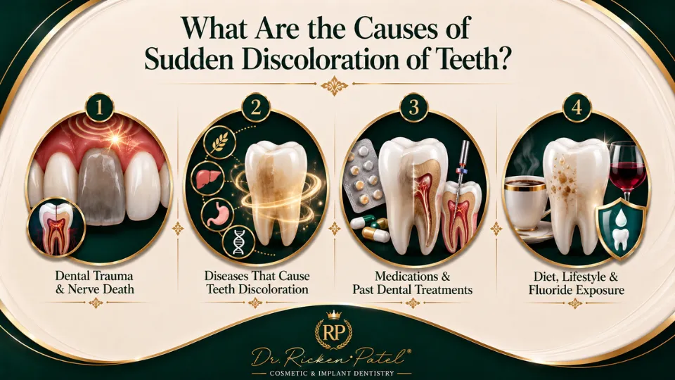 sudden discoloration of teeth